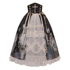 Clock Butterfly - Gothic Lolita Printed Blouse and Corset Skirt Set - image 6