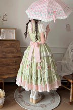 Tulip Blossom Field - Pastoral Sweet Lolita JSK Dress with Belt - image 5
