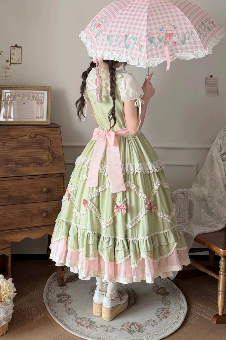 Tulip Blossom Field - Pastoral Sweet Lolita JSK Dress with Belt - image 5