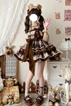 Caramel Cocoa Double-Layered Sweet Lolita JSK Dress - image 4
