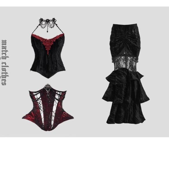 Duchess - Velvet Gothic Lolita Dress, Corset & Skirt - image 29
