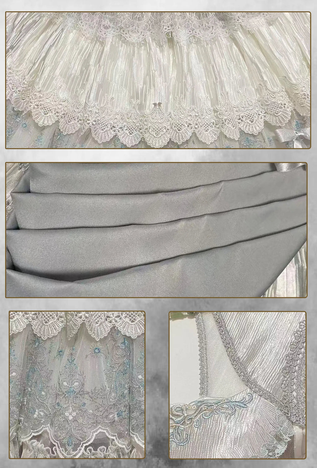 Candle Dragon Spirit - Fantasy White-Silver Lolita JSK Set - image 11