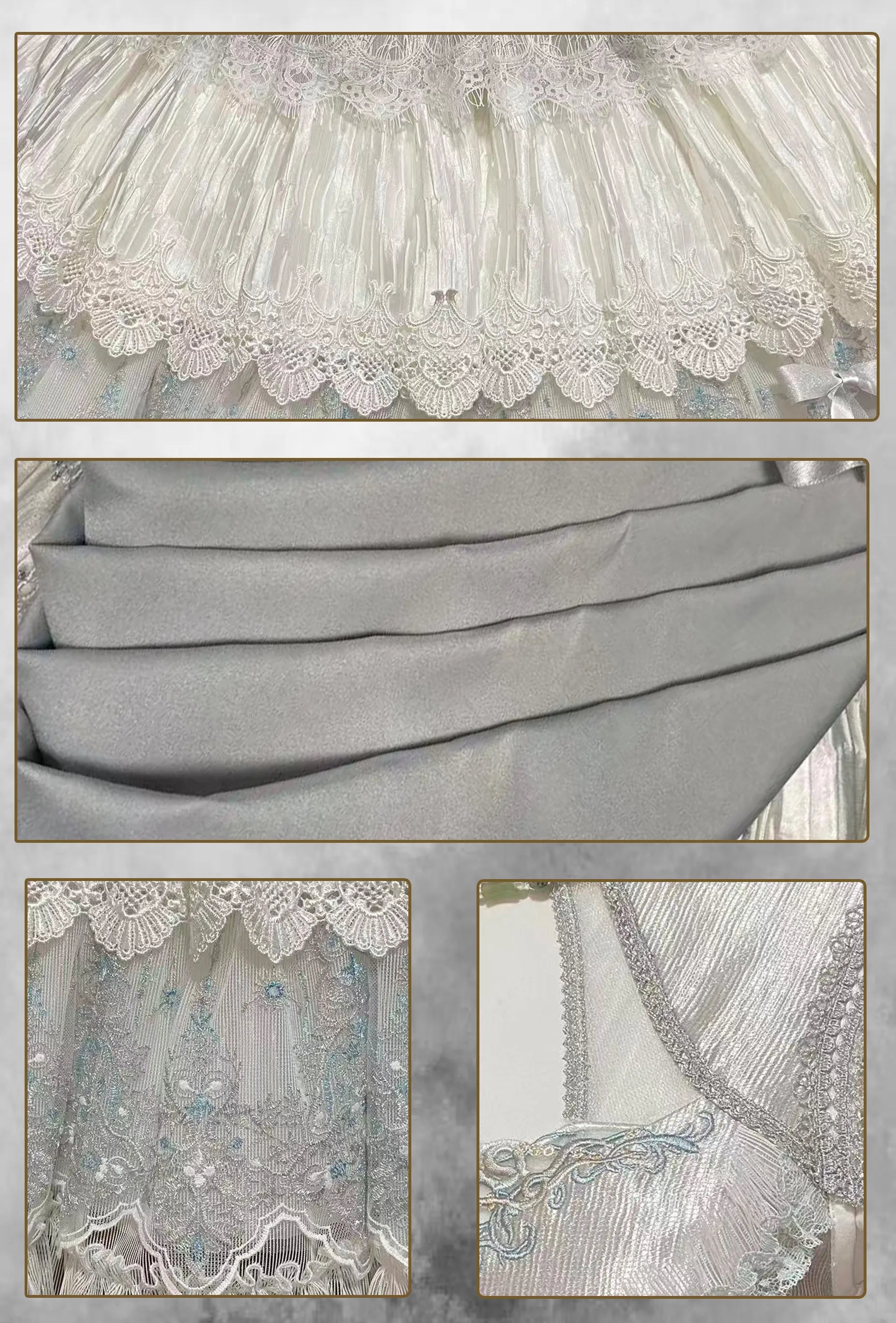 Candle Dragon Spirit - Fantasy White-Silver Lolita JSK Set - image 11