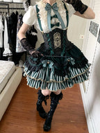 Star Track Academy Stripe Corset Gothic Lolita SK Dress Set - image 14
