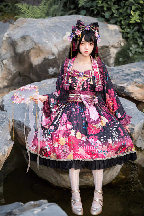Cherry Blossom Cat Islet - Sweet Lolita JSK Full Set - image 2