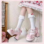 Crush Complex - Sweet Lolita Heel Shoes, Pearls & Bows - image 18