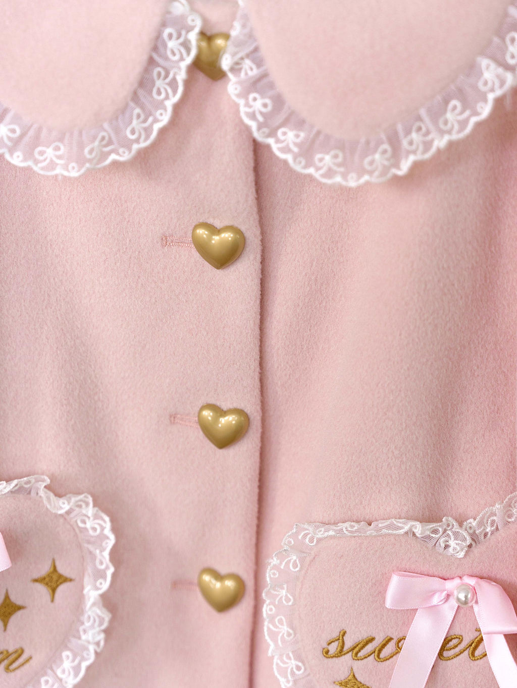 Milk Puff - Winter Fleece-Lined Sweet Lolita Coat, Detachable Collar Collection - image 13