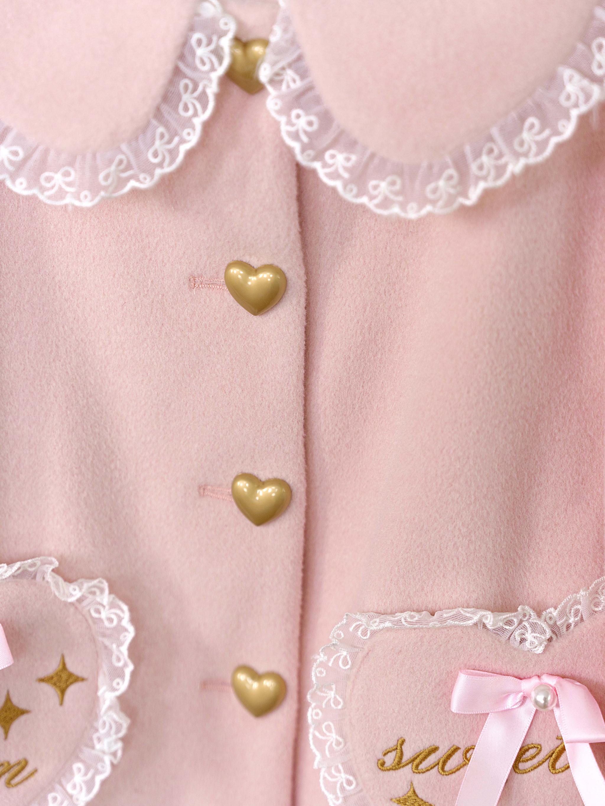 Milk Puff - Winter Fleece-Lined Sweet Lolita Coat, Detachable Collar Collection - image 13