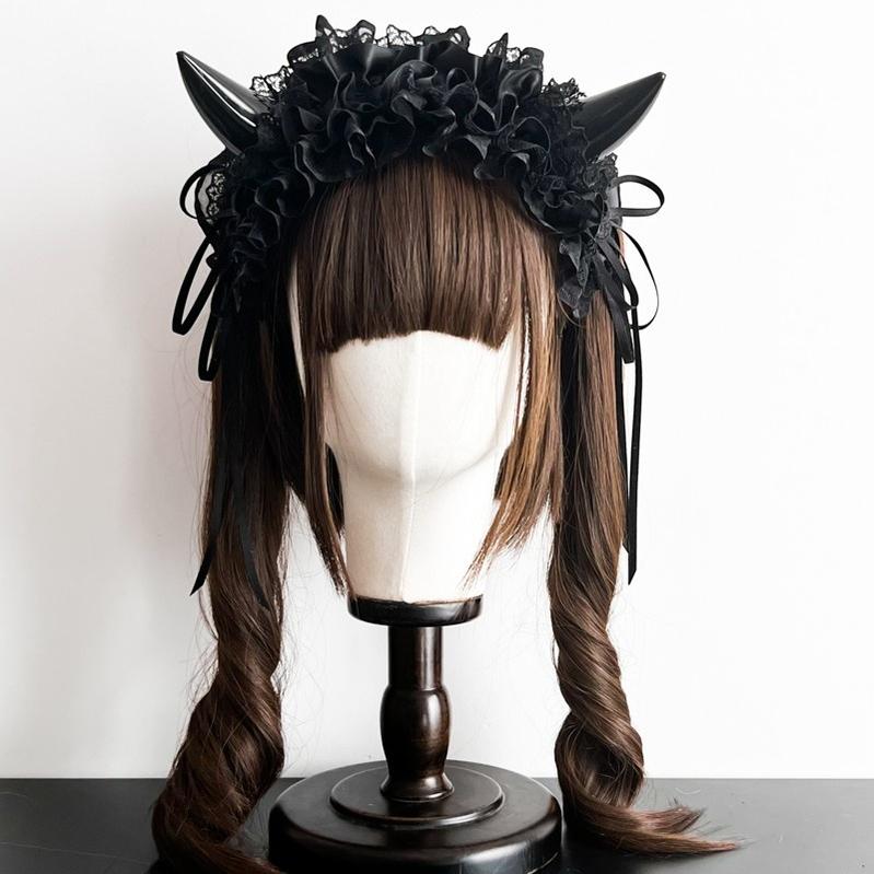 Gothic Devil Horn Lolita KC Hairband, Custom Colors - image 2