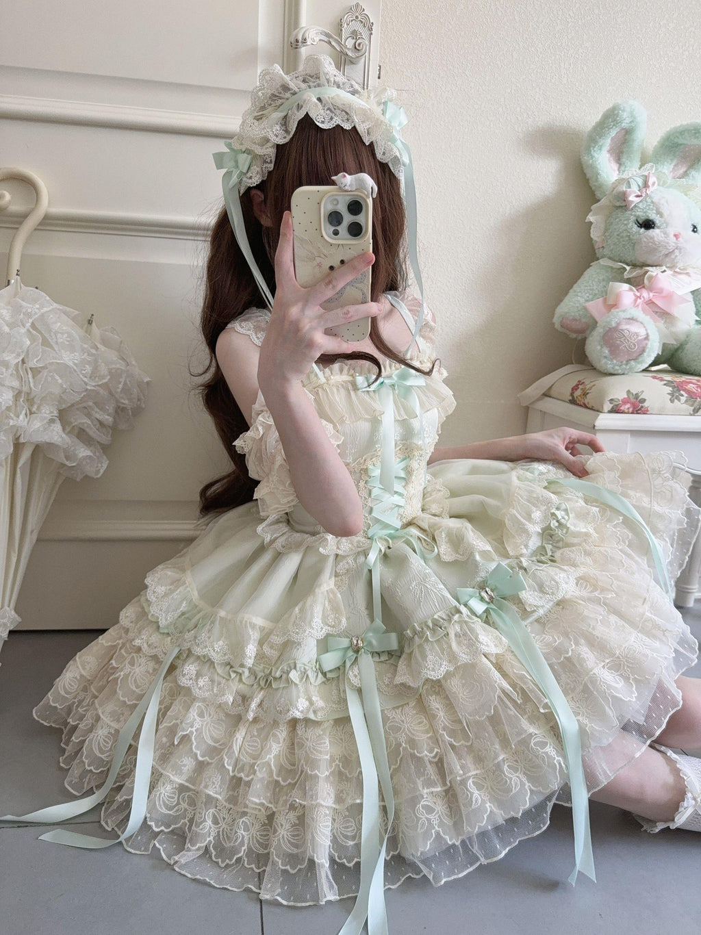 Ribbons of Love Sweet Lolita Tiered JSK Dress - image 28