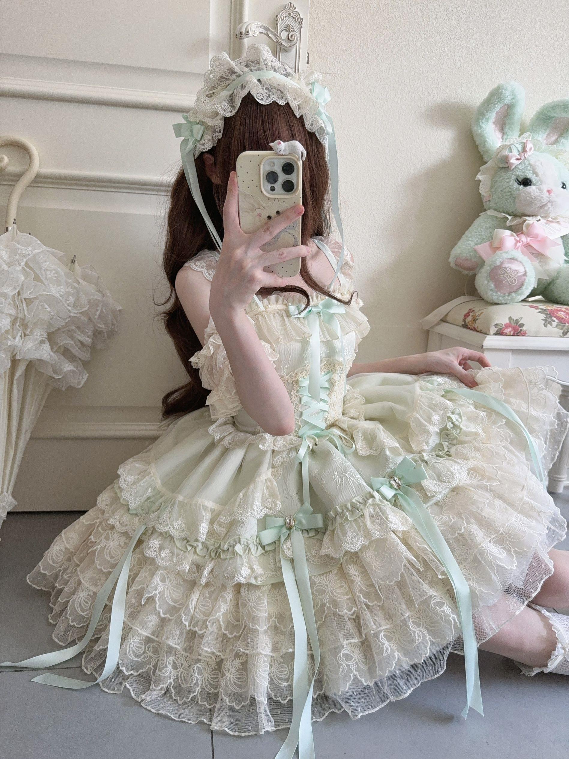 Ribbons of Love Sweet Lolita Tiered JSK Dress - image 28