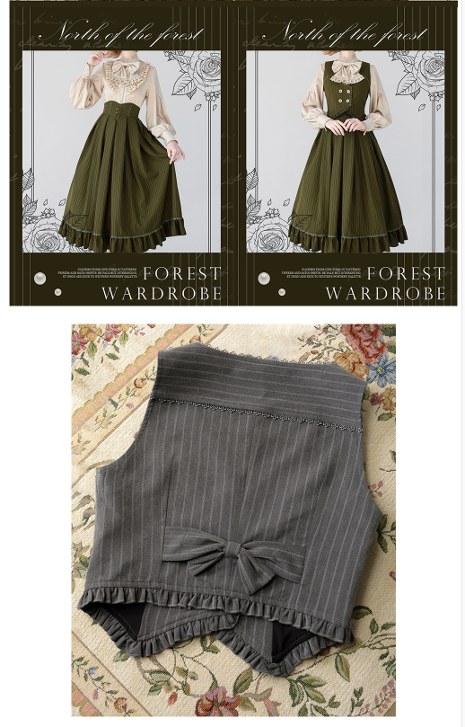 North of the Forest Classic Lolita Striped Vest and Skirt Set - image 27