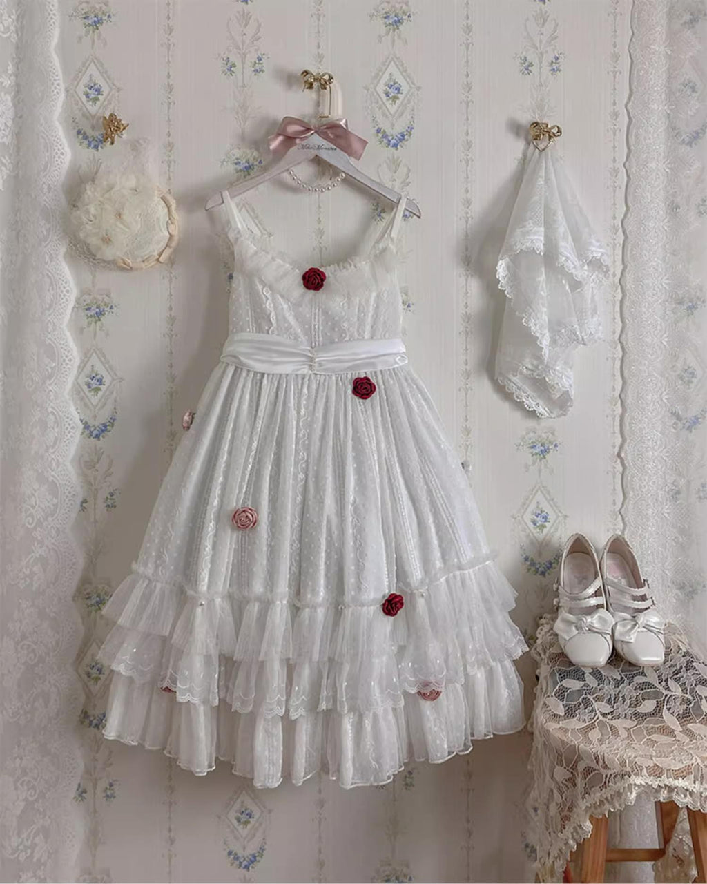 Spring Breeze - Plus Size Spring Lolita JSK Dress with Rose Decoration - image 12