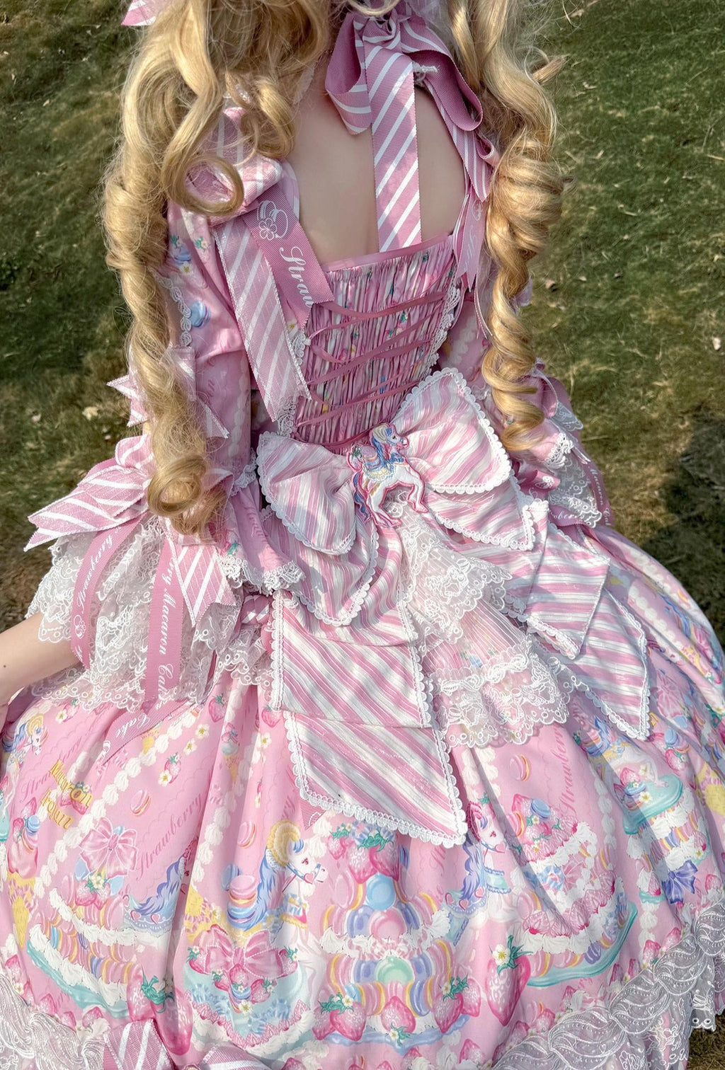 Macaron - Printed Sweet Lolita OP Dress and Old School JSK - image 5