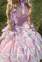 Macaron - Printed Sweet Lolita OP Dress and Old School JSK - image 5