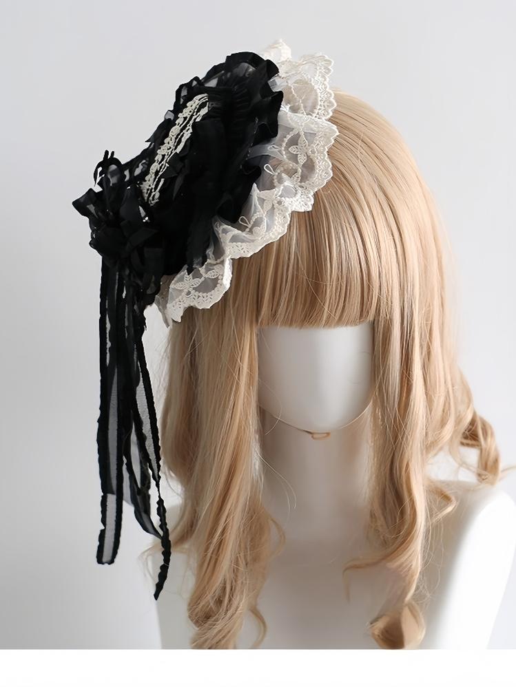 Maid Lolita Hairband Doll Lolita Cuffs and Top Hat - image 2