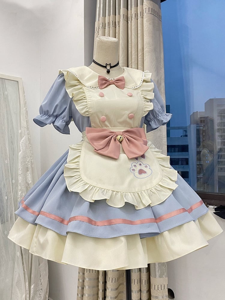 Kitty Paw Embroidery Sweet Lolita Apron Dress - image 2