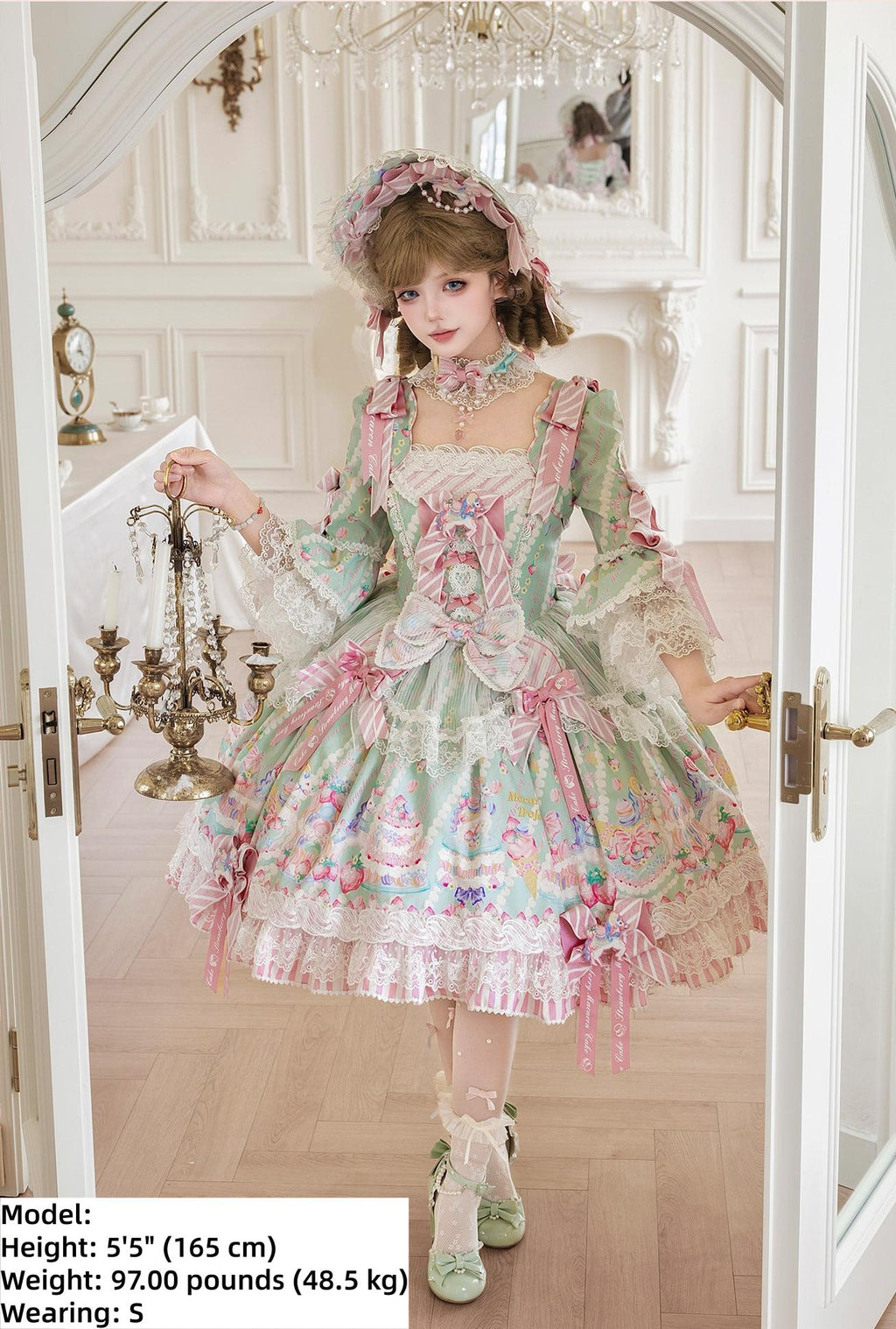 Macaron - Printed Sweet Lolita OP Dress and Old School JSK - image 9