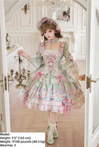 Macaron - Printed Sweet Lolita OP Dress and Old School JSK - image 9
