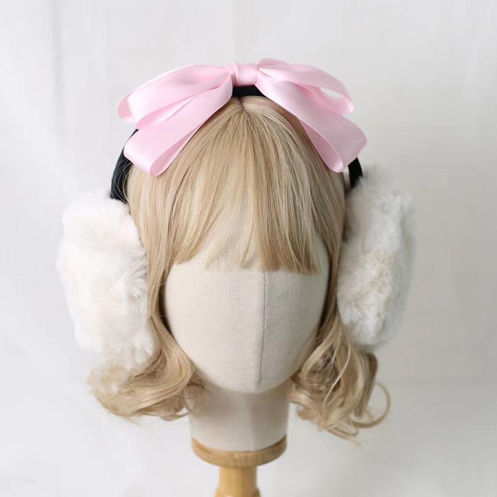 Winter Lolita Bow Plush Earmuffs - image 10