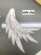 Metallic Angel - Silver-white Punk Lolita JSK, Wing and Rhinestone Details - image 23