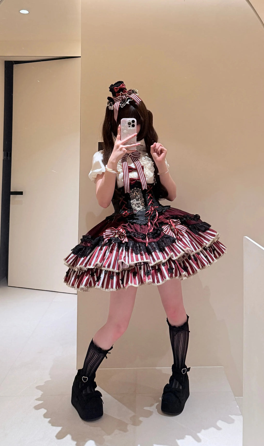 Star Track Academy Stripe Corset Gothic Lolita SK Dress Set - image 13