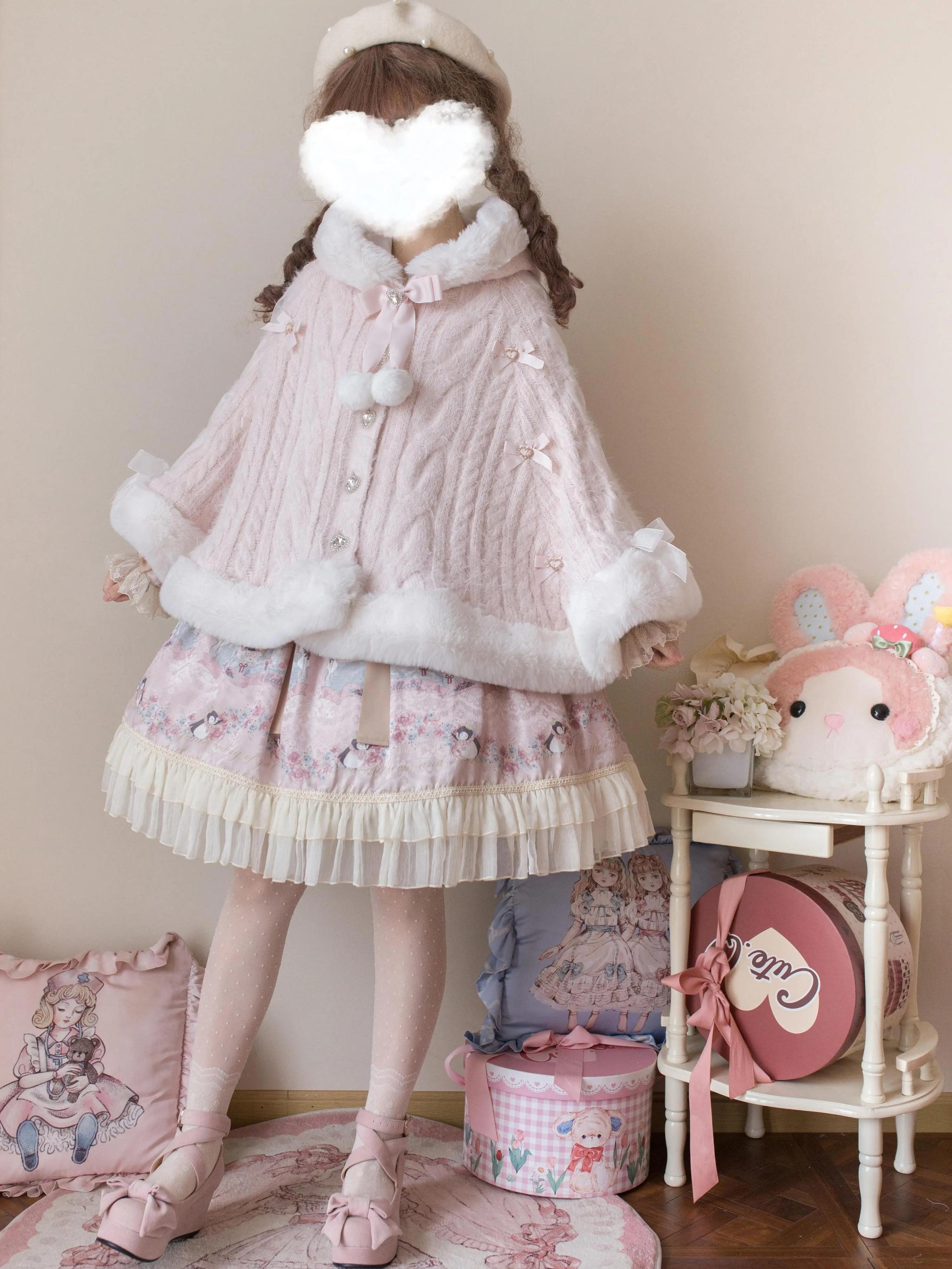 Sweet Bliss - Sweet Lolita Cape Winter Lolita Sweater Coat - image 5