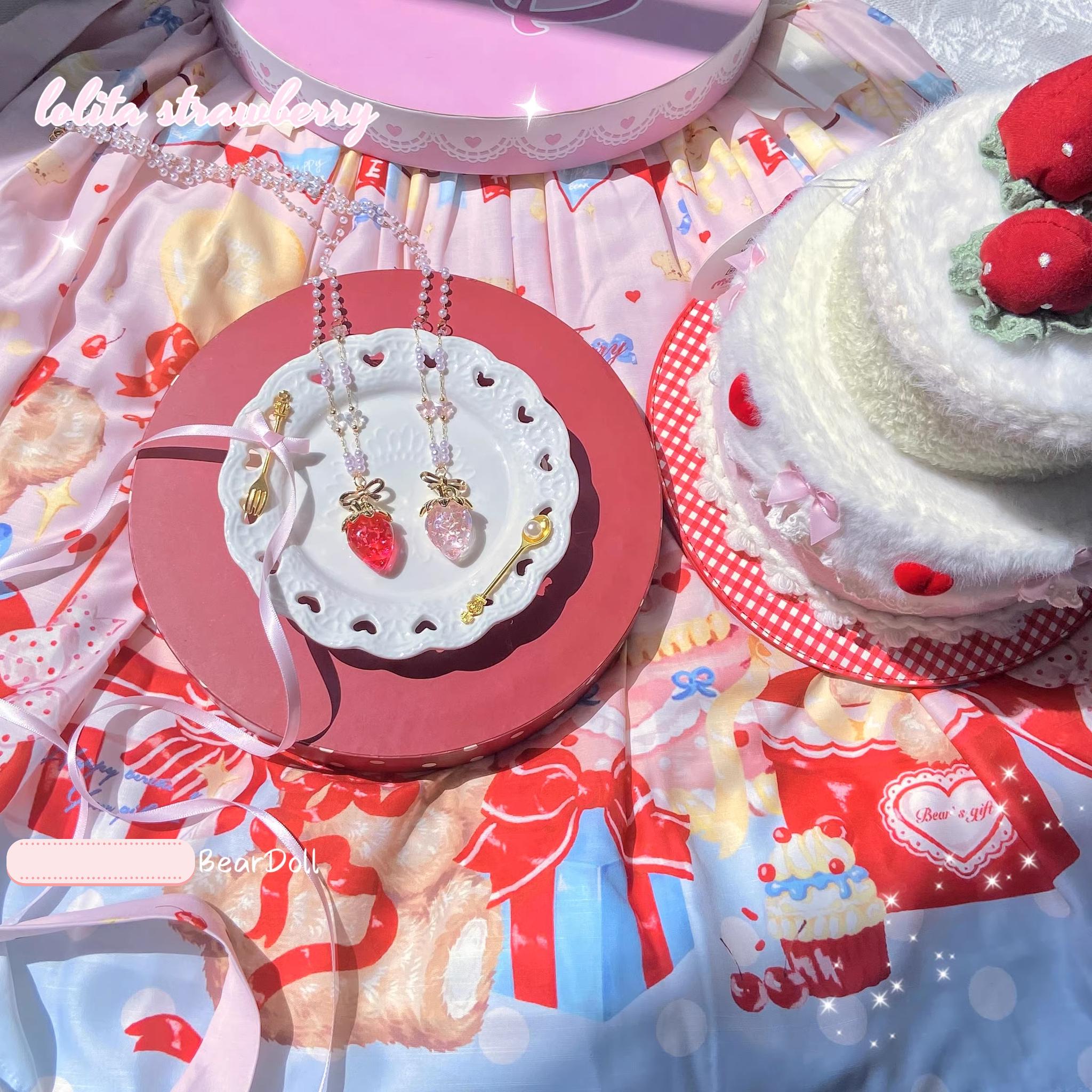 Sweet Lolita Strawberry Charlotte Necklace - image 6