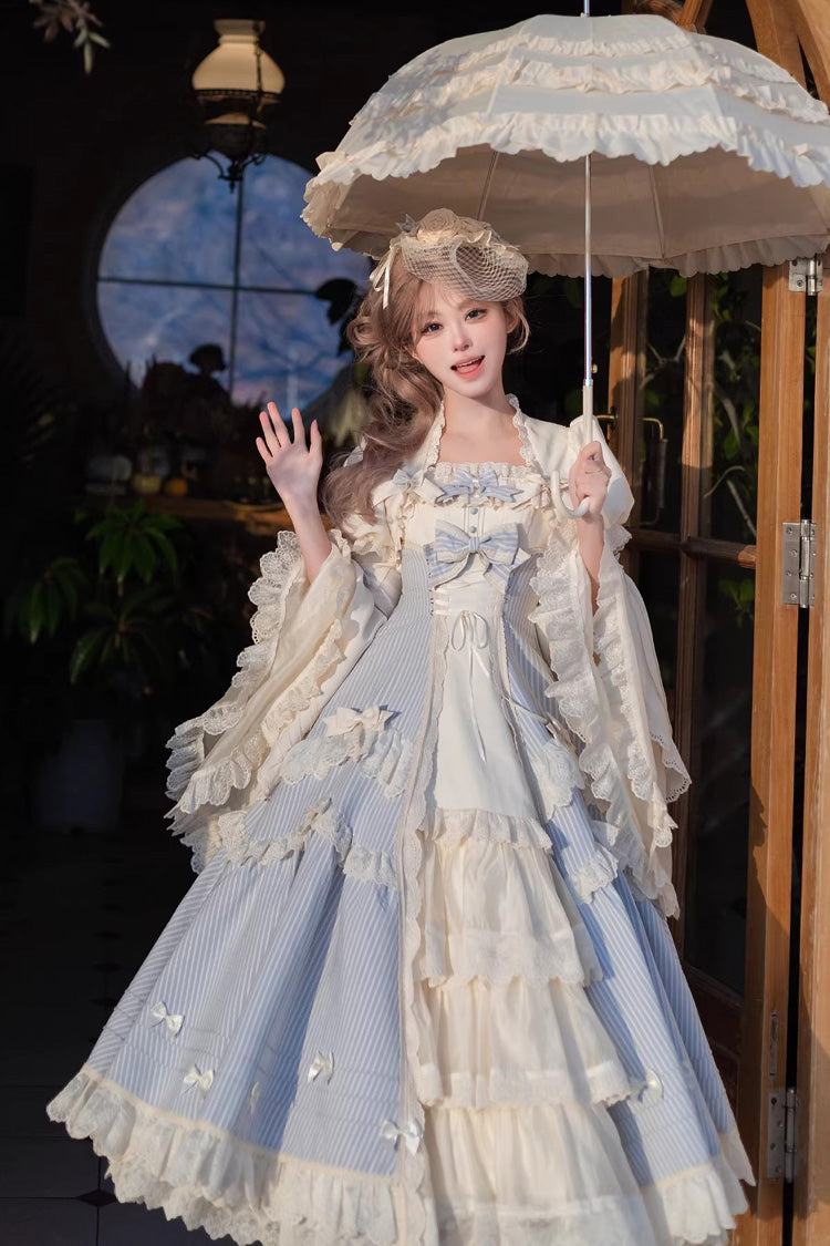 Letter Paper - Long Sweet Lolita JSK Dress in Blue - image 3