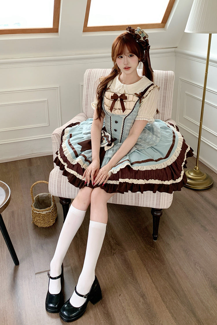 Mint Chocolate Sweet Lolita JSK Dress in Green and Brown - image 8
