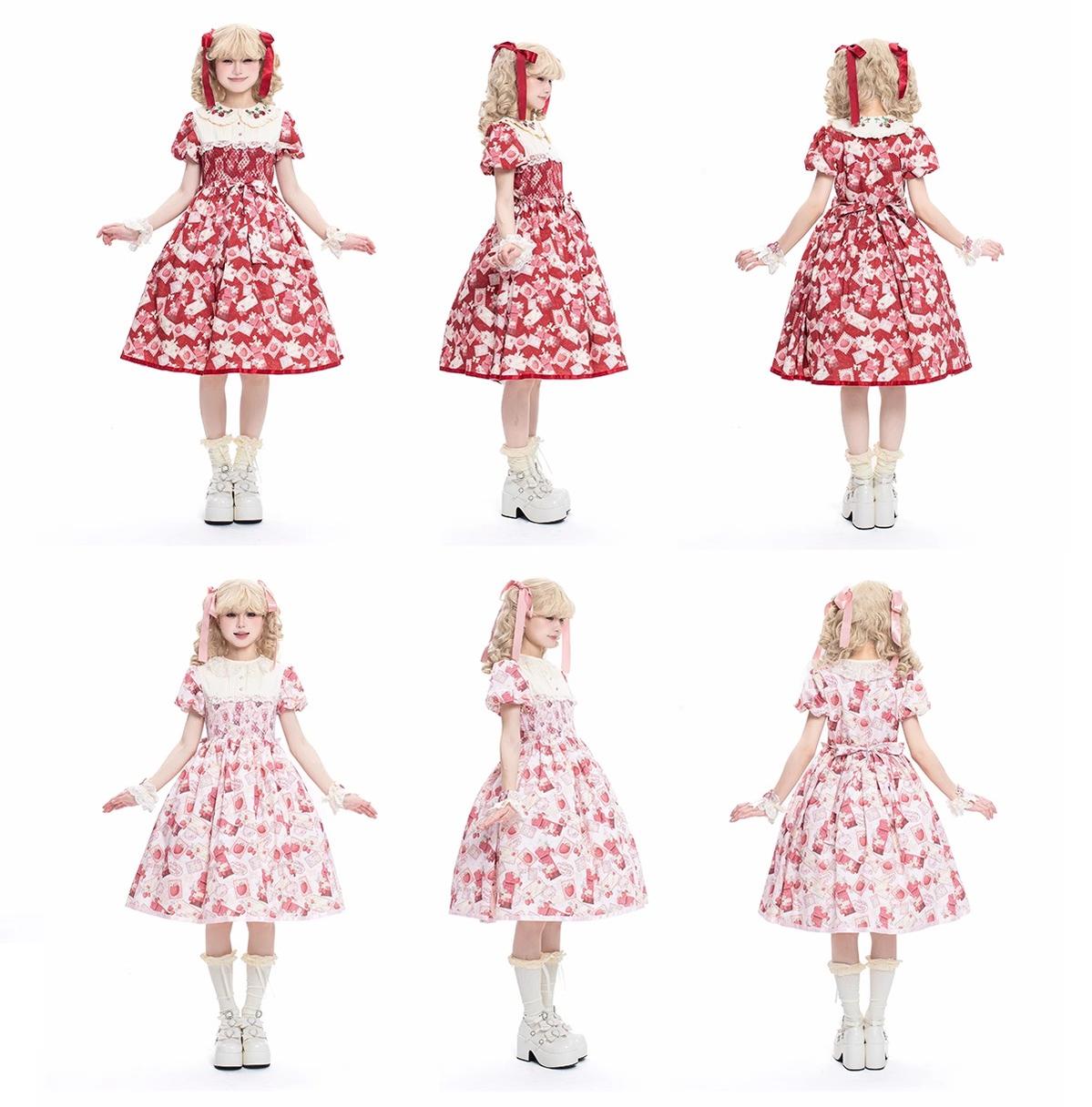 Kawaii Lolita OP Dress, Strawberry Print - image 6