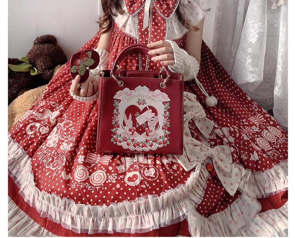 Retro Lolita Handbag PU Square Wedding Bag - image 15