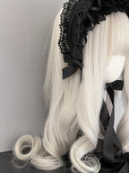 Gothic Lolita Lace Bonnet Wide Brim Bow BNT Headwear - image 4