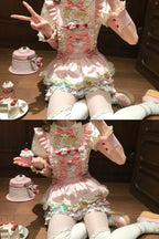 Dream Parade Pink Pony Embroidery Sweet Lolita OP and Skirt Set - image 4