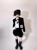 Erosion Heart F-Type - Ouji Lolita Suit Black Velvet Shorts and Skirt - image 30