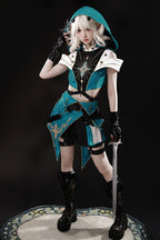 Traveler's Outfit Ouji Hooded Top and Shorts Set in Blue and Green - image 11