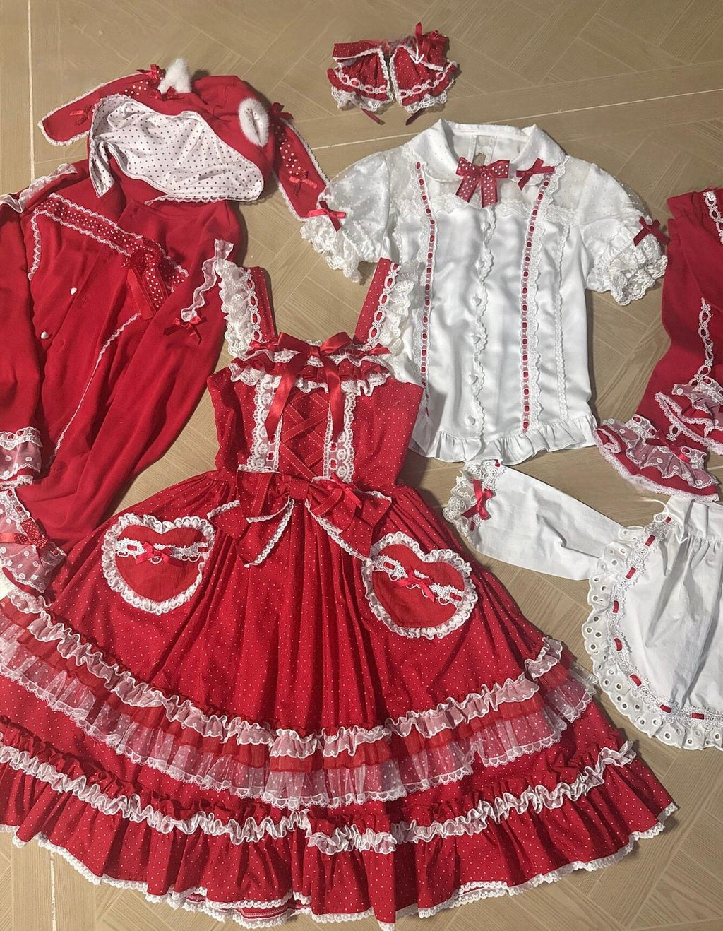 Little Dessert Chef - Old School Lolita JSK Dress, Cream-Like Ruffle and Accessories - image 16