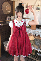 Little Mushroom Sweet Lolita JSK Dress in Red - image 7