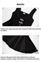 Monochrome Sonata - Classic Lolita Bust-supporting JSK Set, Piano Inspired - image 5