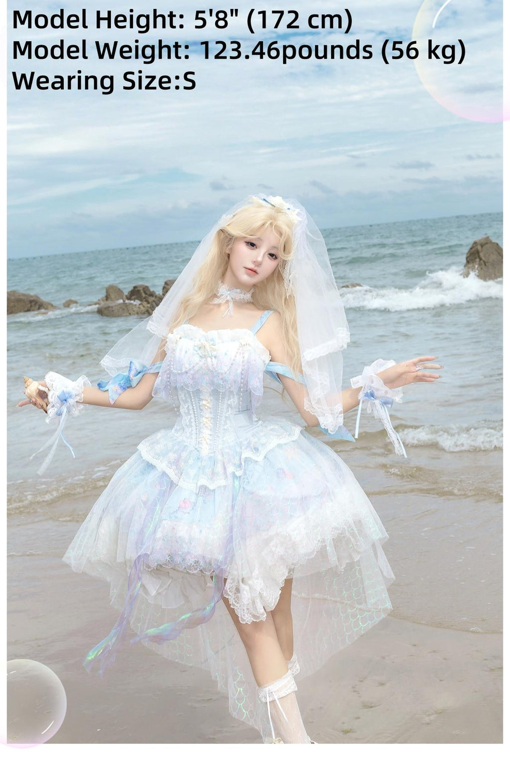 MermaidTears - Wedding Lolita JSK Dress, Ocean Theme - image 7
