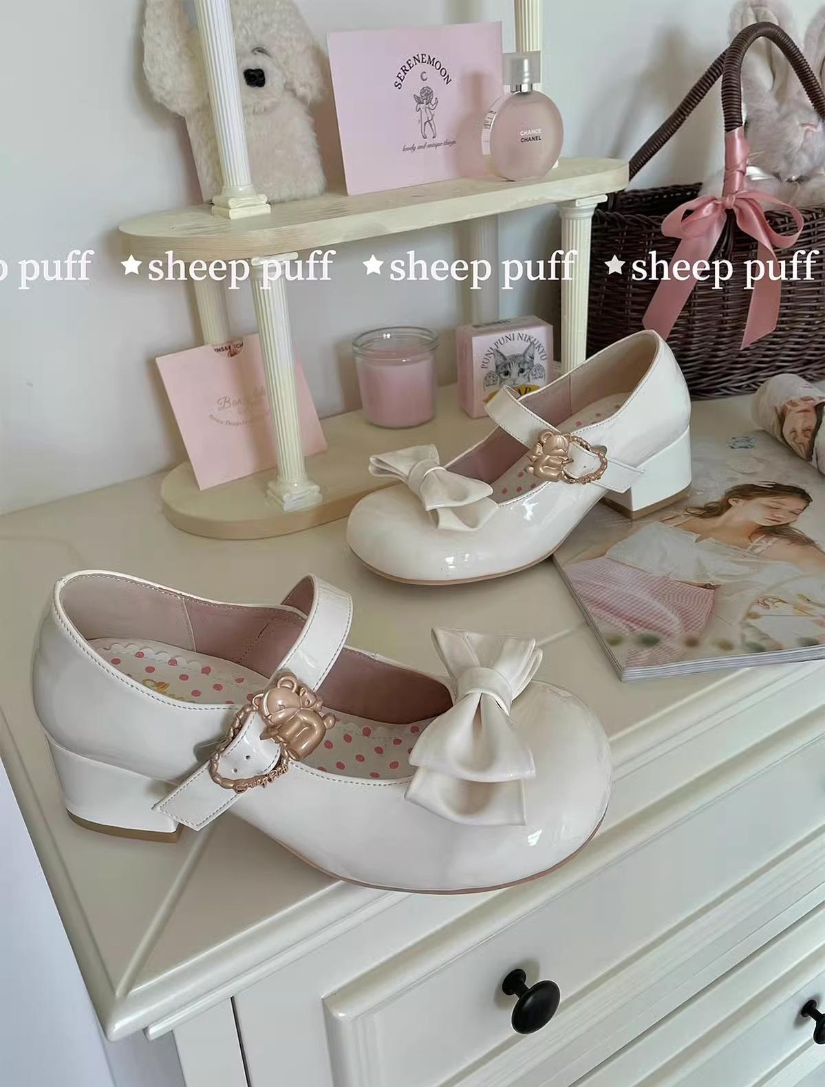 Hug Bear - Sweet Lolita Heel Shoes Bear Metal Buckle Bow Shoes - image 13