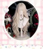 Moko - Gothic Lolita Wig Pearl Milk Grey Long Curly Hair - image 4