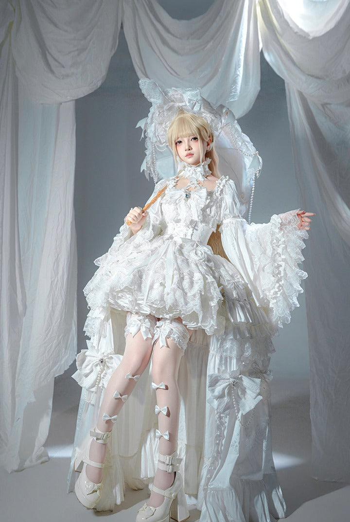 White Rabbit Princess - White Gothic Lolita JSK Set - image 6