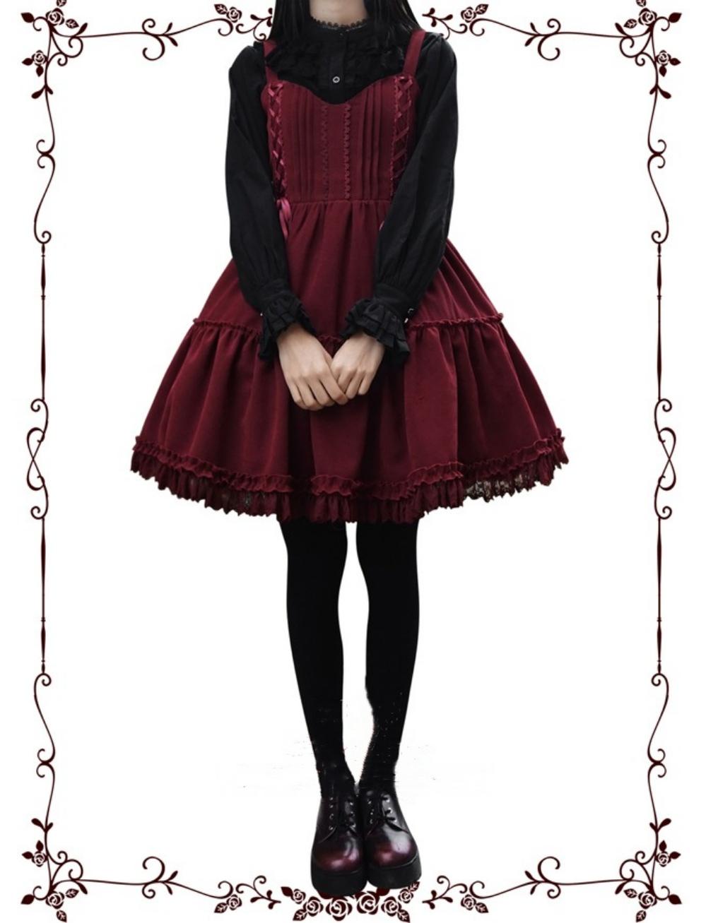 Garden Waltz 1.0 Burgundy Autumn Winter Lolita JSK - image 11