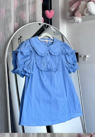 Plus Size Lolita Shirt Solid Color Short Sleeve Blouse - image 9