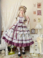 Blueberry Midsummer - Country Lolita Tiered JSK, Blueberry Print - image 1