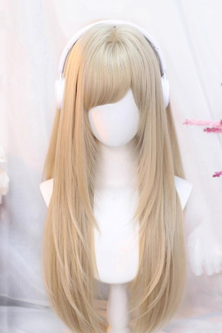Sweet Side Bangs Lolita Long Straight Wig 2 Colors - image 2