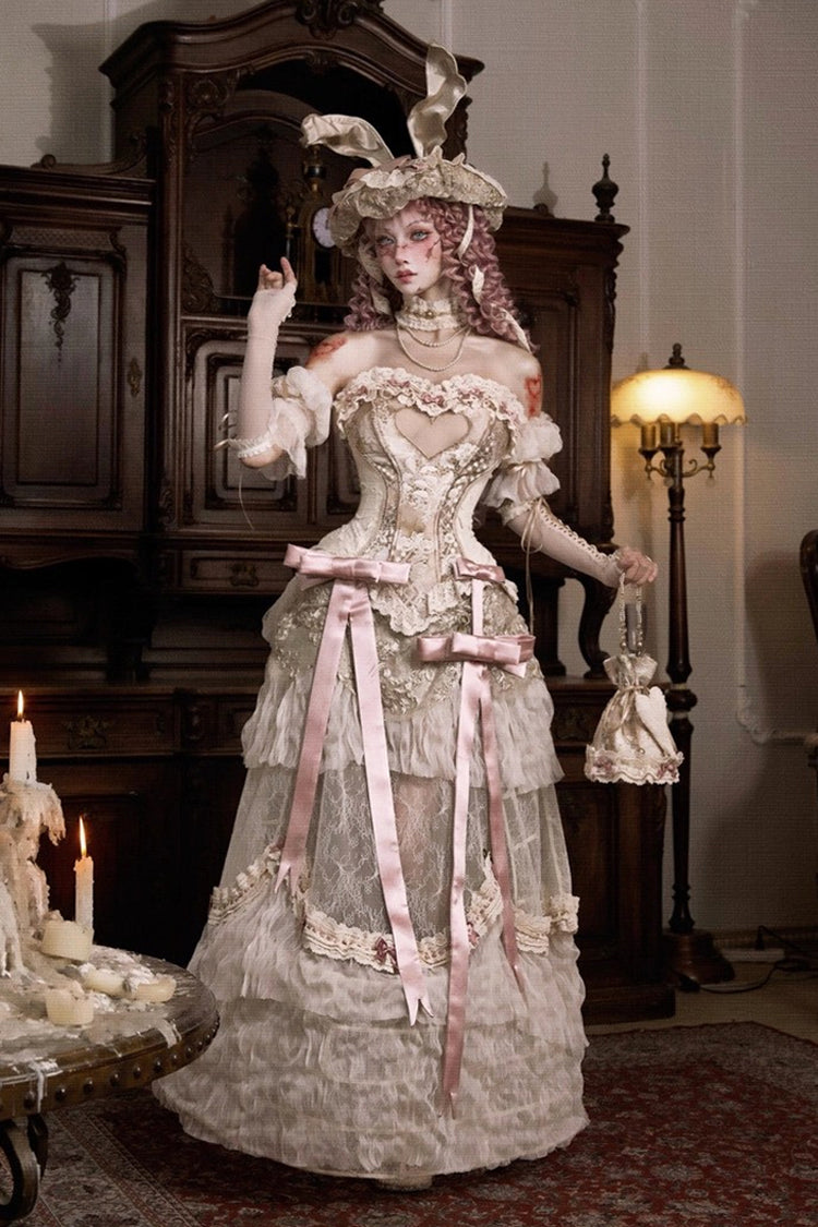 Cupid's Poetry Box Classic Elegant Lolita Long Skirt in Light Brown - image 2