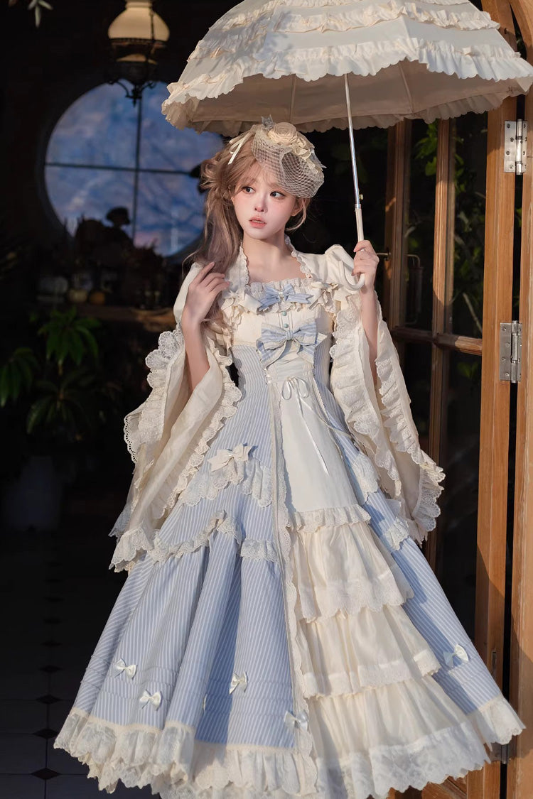 Letter Paper - Long Sweet Lolita JSK Dress in Blue - image 4