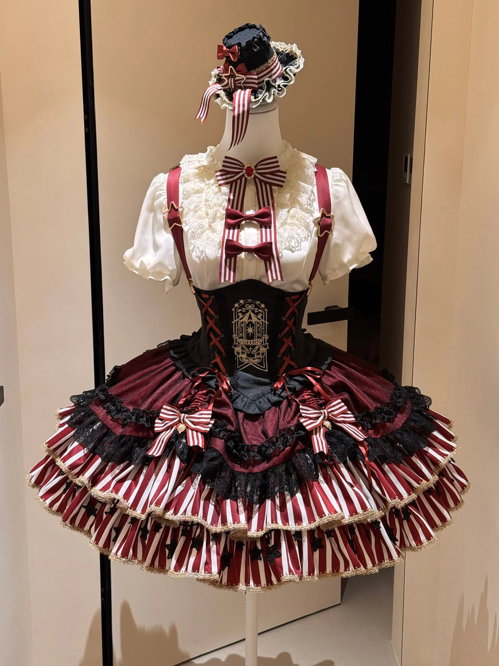 Star Track Academy Stripe Corset Gothic Lolita SK Dress Set - image 2